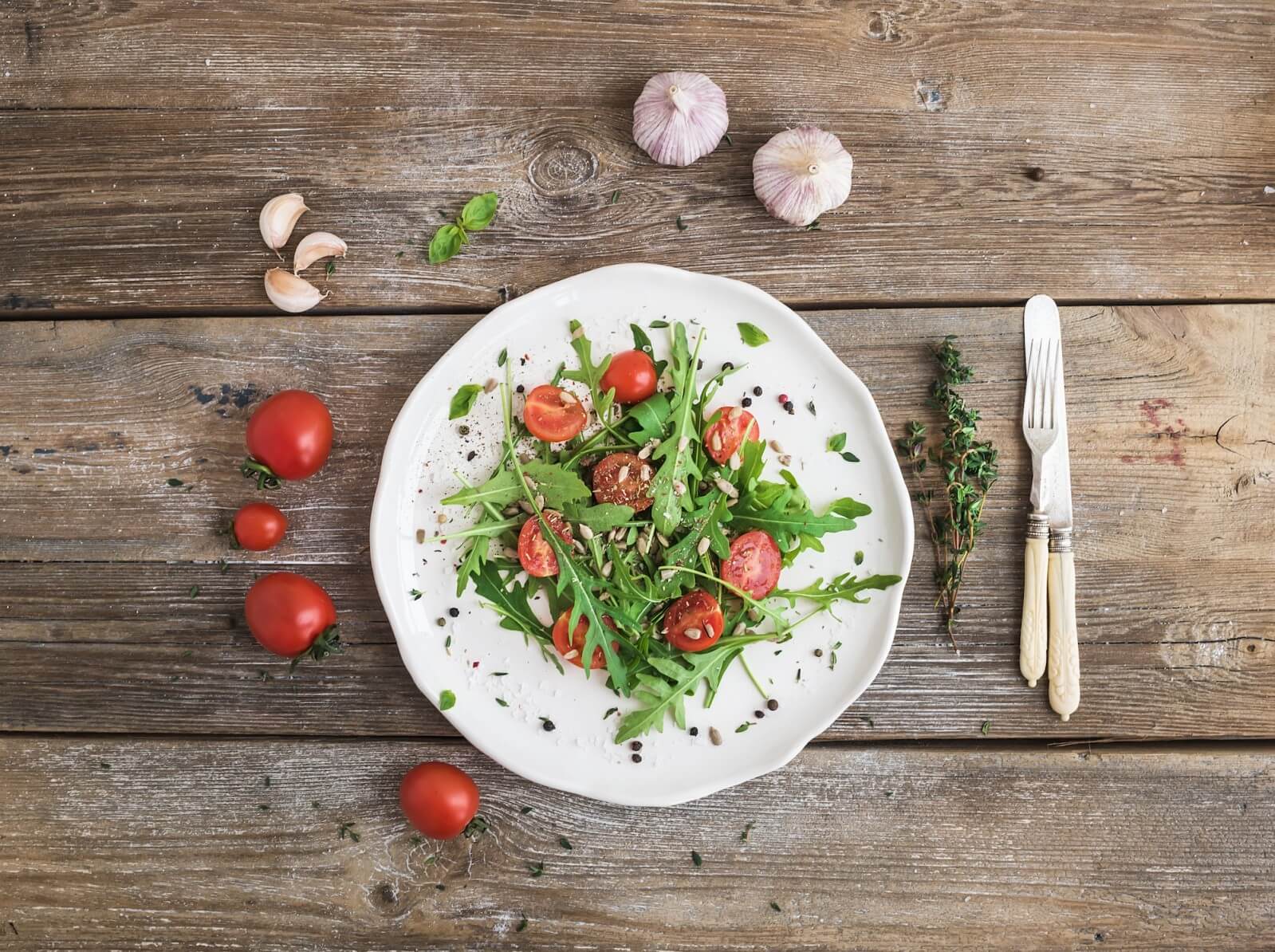 Salad with Arugula & Cherry Tomatoes (WP Recipe Maker)