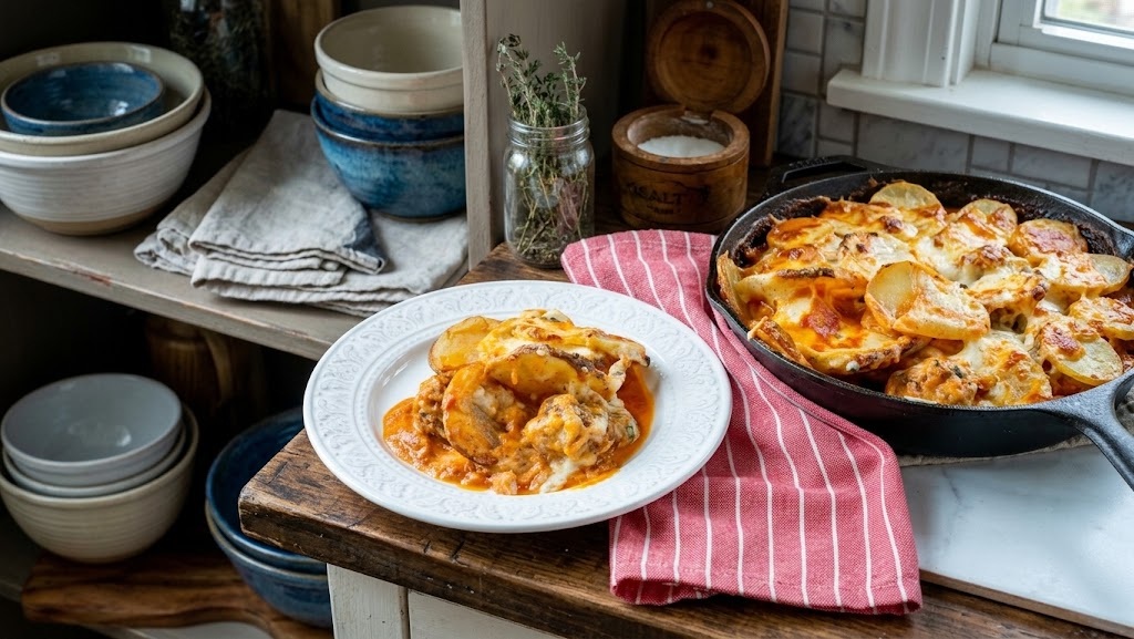 Cheese Meatballs and potatoes
