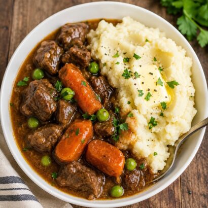 Beef Stew with Mashed Potatoes