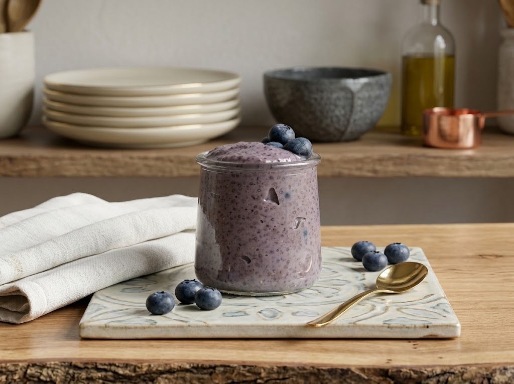 High-Protein Blueberry Chia Pudding