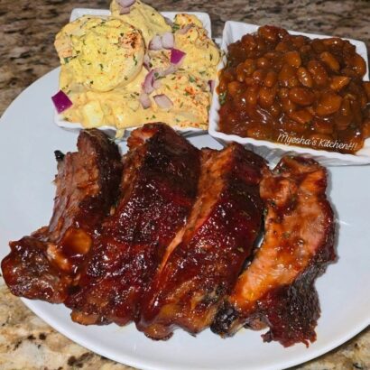 OVEN BAKED RIBS, POTATO SALAD,